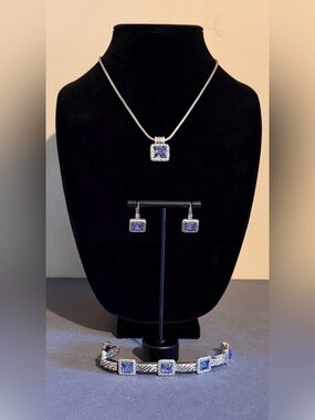 💜 SET OF VTG BRIGHTON ‘Regina’ Swarovski crystal RARE/RETIRED jewelry set!